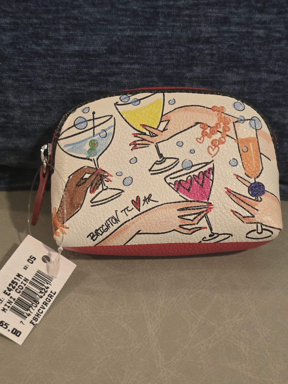 BRIGHTON FASHIONISTA COVER GIRL MINI COIN PURSE BAG COCKTAILS DRINKS RV$65
